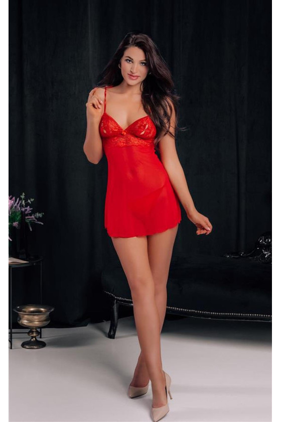 babydoll Alice czerwona Koszulka babydoll Alice na...