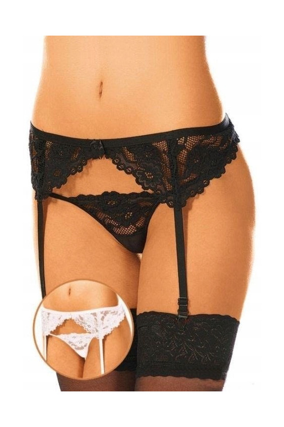 Zmysłowy pas do pończoch 3309 ze stringami